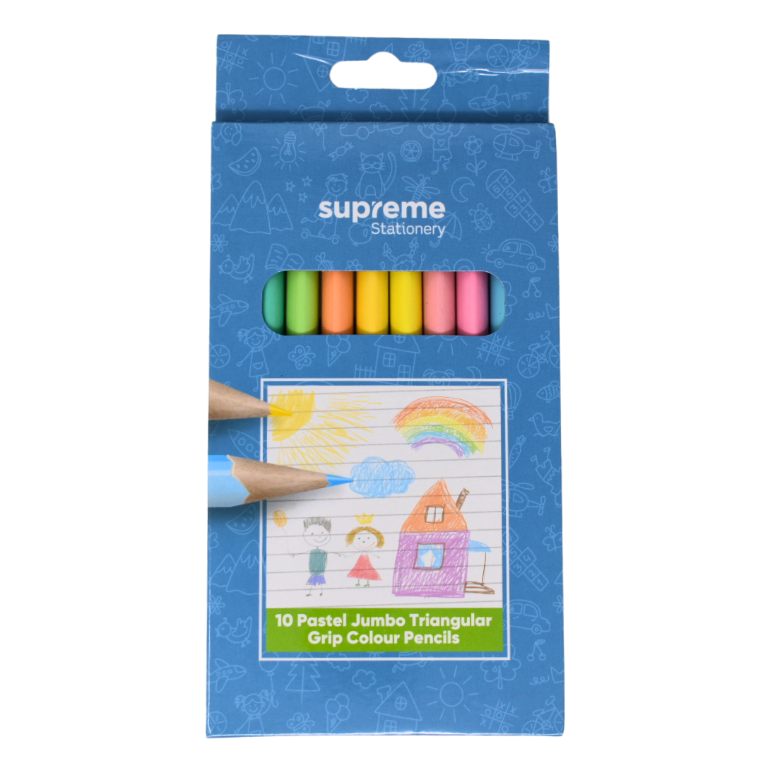 COLOUR PENCIL JMBO PASTEL 10PC (CP-8175)