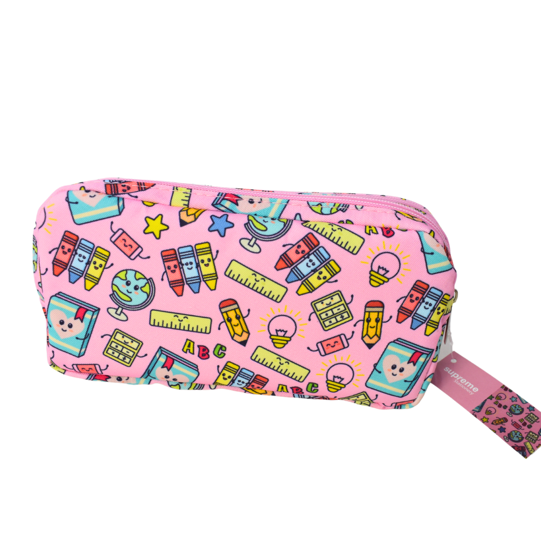 DOUBLE PENCIL CASE SCHOOL PINK (PC-1855)