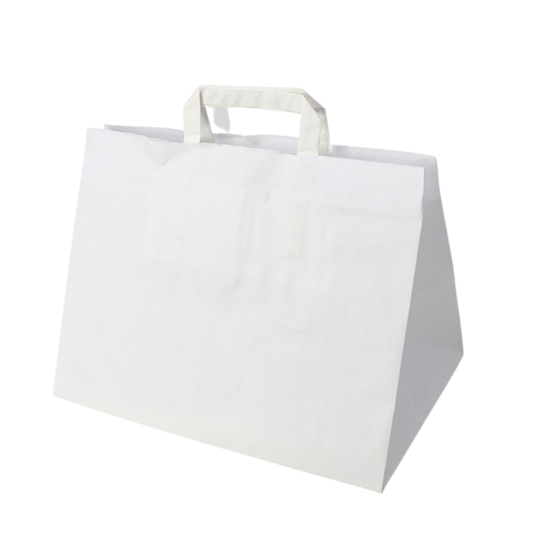 WHITE TAPE CARRIER BAG 32X22X25CM (250)